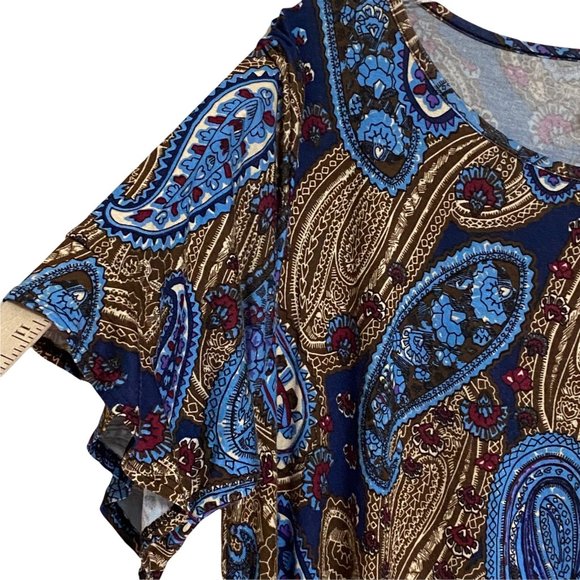 American Curvy Plus Size Paisley Knee/Mini Shift Dress Size 2X - Picture 8 of 11